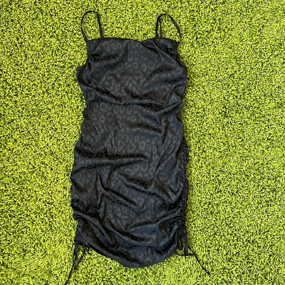 Cheetah print black dress